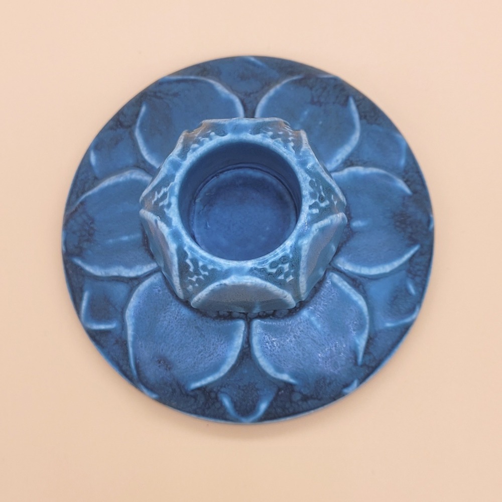 Rookwood Pottery Blue Lily Pad Candlestick Holders #2311 Pair c.1923 MINT‎ - Picture 3 of 13